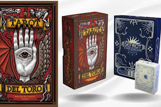illustrate custom tarot card, uno deck, tuck box, card game design, oracle card