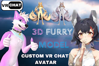 create custom vrchat VR character 3d model  furry avatar anime vrc nsfw vtuber