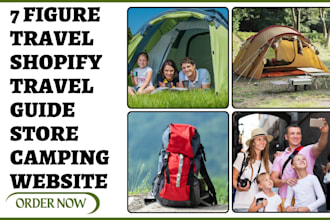 design 7 figure travel shopify travel guide store camping store travel website