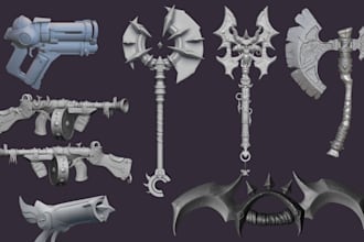 sculpt 3d cosplay props 3d airsoft gun model accessory weapon for printing, game