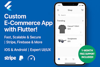 build a custom flutter ecommerce app with firebase integration