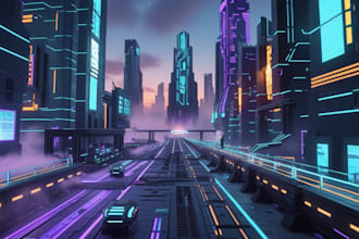 design a futuristic roblox map design for cyberpunk cities and gameplay