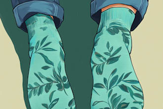 draw a creative socks unique sock design for you