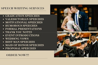 write a custom heartfelt speech and original poem for any occasion