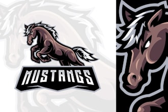 create high resolution vintage horse logo