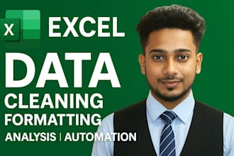 excel data cleaning, formatting, merging, splitting professionally