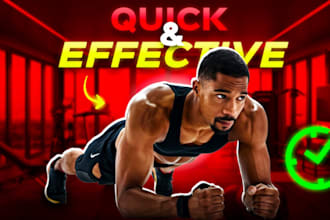 design an eye catching youtube thumbnail for gym vlogs anime to boost your views