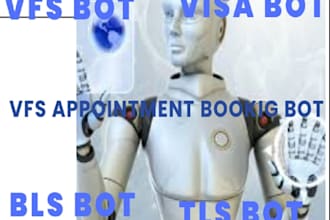 create vfs appointment bot, vfs booking bot, tls bot, visa booking bot