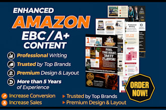 design amazon a content, ebc, listing images, infographics and brand story
