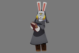 3d low poly 3d character for game animation  rendering rig in blender 3d model