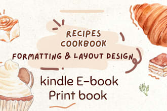 design and format cookbook, recipe book and ebook