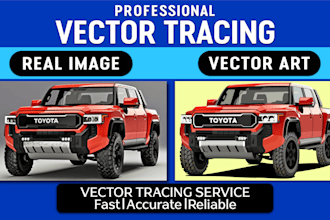 manually vectorize your car, vehicle into high quality vector artwork