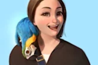 do cartoon character portrait in disney style