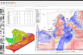 produce gps machine control model or earthwork takeoff