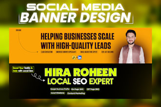 design facebook, instagram,linkedin,twitter, youtube banner