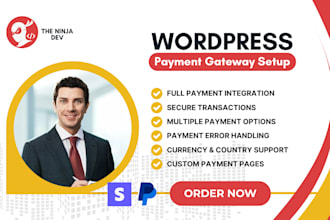 setup wordpress payment gateway stripe paypal square razorpay payoneer worldpay