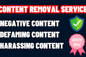 permanently remove defaming content, harassment and negative articles