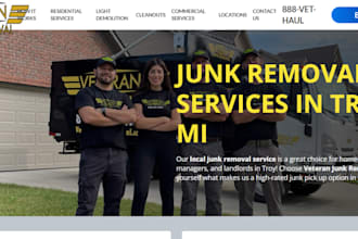 generate a junk removal website, attic, dumpster rental, cleaning website