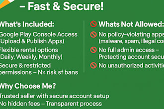rent a google play console account  safe and secure access