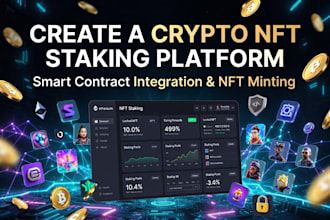 create crypto nft staking platform with smart contract integration, nft minting