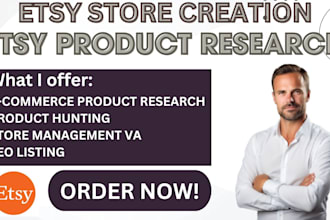 do ecommerce product research product hunting store management VA SEO listing