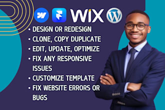 help revamp wordpress webflow framer wix shopify fix responsive website issues