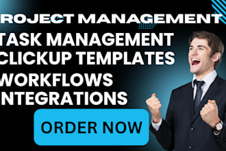 set up custom clickup templates, workflows, and integrations, task management