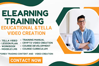 do tella and elearning video courses, course curriculum, training manual, kajabi