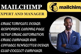 design mailchimp newsletter template, and email marketing campaign setup