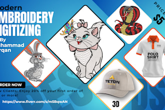do professional embroidery digitizing, convert into dst pes emb jef in few hours
