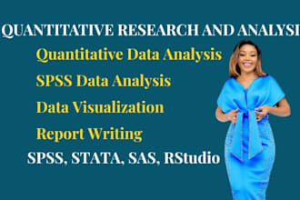 do quantitative research, data analysis, visualization excel, spss, SAS, stata