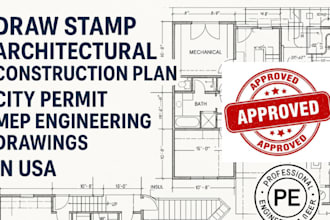 do full set of architectural construction drawings mep civil engineering stamp