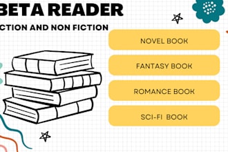 beta read fiction and non fiction including fantasy romance thriller sci fi