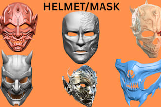 create 3d printing mask cosplay model mask 3d helmet 2d to 3d printing