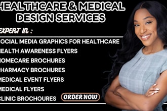 design medical flyer, healthcare, dental pharmacy brochures homecare and clinic