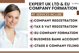 setup UK ltd, eu company formation, cic, utr and eori, business bank, tax id vat