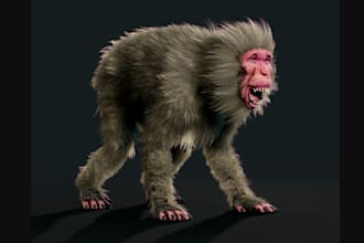 sculpt 3d animal model, zbrush sculptor, hair grooming model, sculpt 3d printing