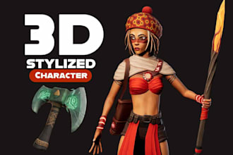 create stylized 3d character modeling sculpting game art assets rig dynamic bone