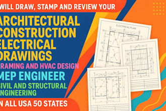 architecture mep hvac plumbing electrical permit drawings pe stamp in california