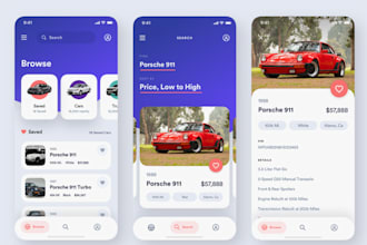 develop car marketplace app, online auction, mortgage, insurance, rental website