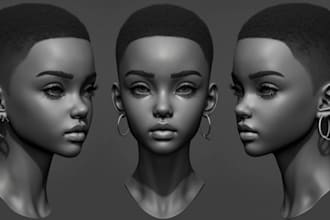 sculpt 3d head, 3d mask, 3d bust model, 3d face model, action figure for  print