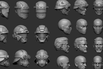 sculpt realistic 3d head, mask, bust, face model, action figure for 3d printing