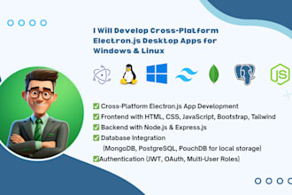 develop cross platform electronjs desktop apps for windows and linux