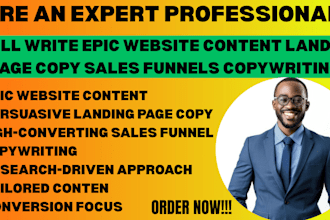 write epic website content, landing page copy, sales funnels copywriting