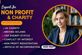 do UK charity, non profit registration,501c3 tax exempt and bylaw writing