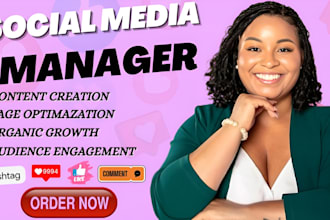 be your social media manager and social media marketing manager content creator