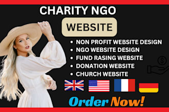 setup an attractive nonprofit website  for donation base on godaddy