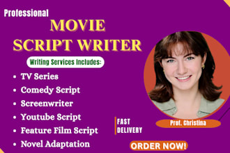 do movie script, TV series, novel adaptation to screenplay, scriptwriter