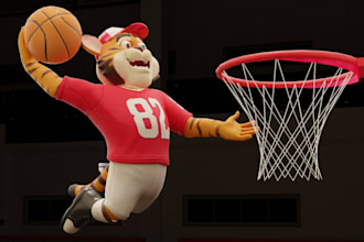 make unreal engine 3d character model, 3d mascot, 3d animal, 3d game character