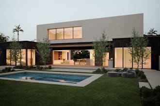 remodel contemporary house exterior rendering,cgi 3d mediterranean home interior
